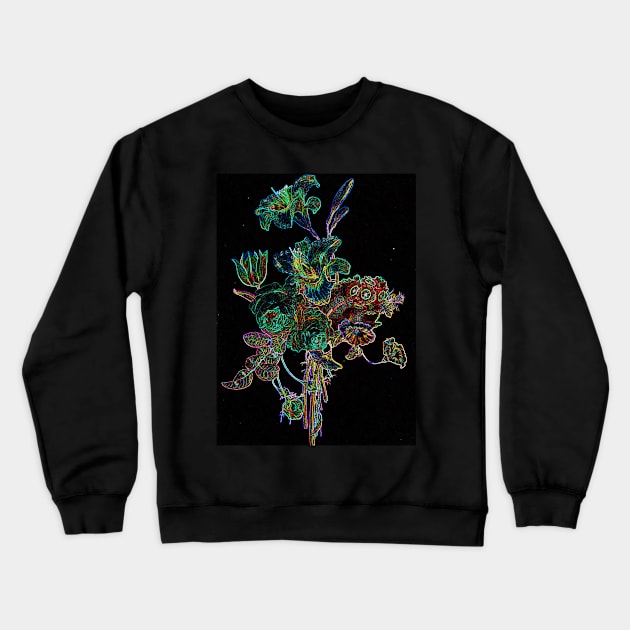 Black Panther Art - Flower Bouquet with Glowing Edges 5 Crewneck Sweatshirt by The Black Panther